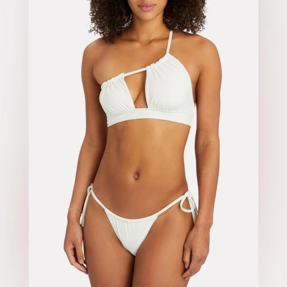 NWT DEVON WINDSOR White Hannah Tie Bikini Bottoms Sz L